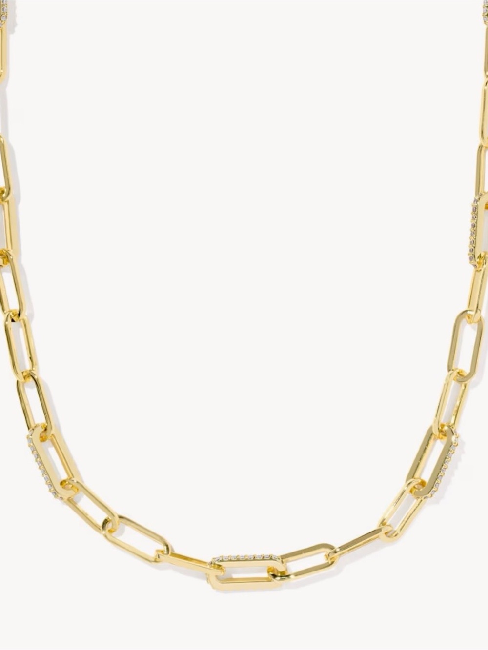 Kendra Scott Gold Paperclip Chain Necklace with Crystal Accents